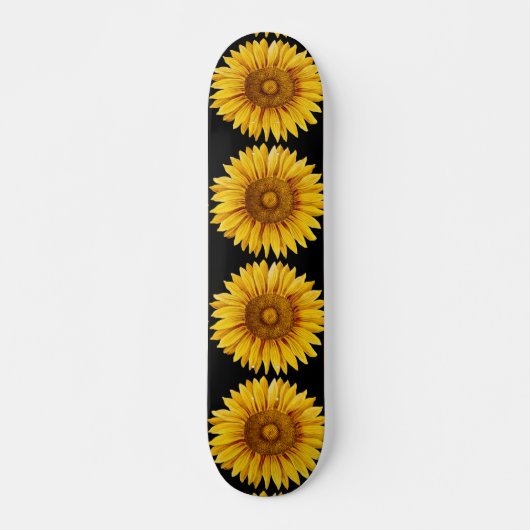 Vintage Sonnenblume Happy Blume Skateboard (Vorne)