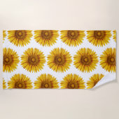 Vintage Sonnenblume Happy Blume Strandtuch (Vorderseite)