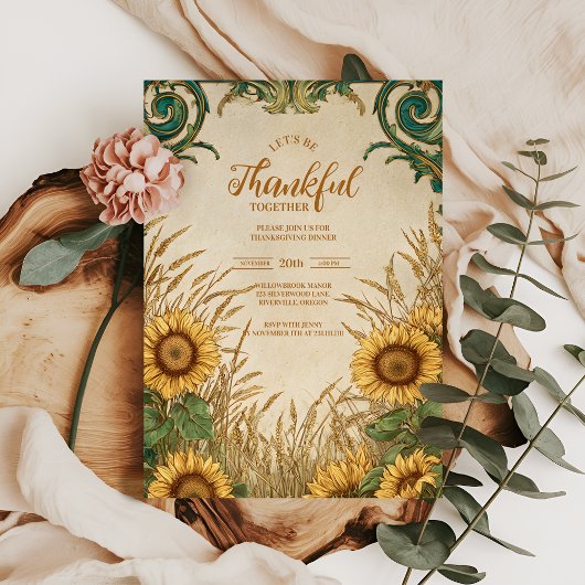 Vintage Sonnenblume Herbst Ansammlung Einladung