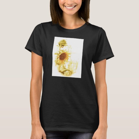 Vintage Sonnenblume im Licht T-Shirt (Vorderseite)