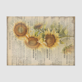 Vintage Sonnenblume IV Seidenpapier