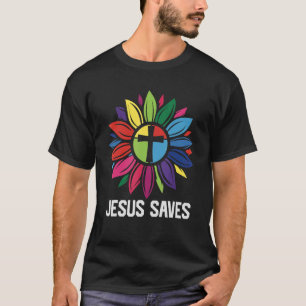 Vintage Sonnenblume Jesus rettet meinen Gott Herr T-Shirt