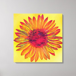 Vintage Sonnenblume Leinwanddruck