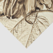 Vintage Sonnenblume Sepia Tone Alte Dekoration Seidenpapier (Detail)