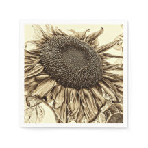 Vintage Sonnenblume Sepia Tone Old Style Decoupage