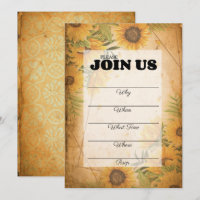 Vintage Sonnenblume Sommer-Party Einladung