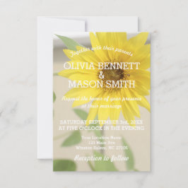 Vintage Sonnenblume-strukturierte Hochzeits-Karte Einladung