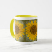 Vintage Sonnenblume Tasse (Vorderseite Links)