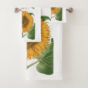 Vintage-Sonnenblume von Basilius Besler Badhandtuch Set