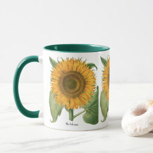 Vintage-Sonnenblume von Basilius Besler Tasse