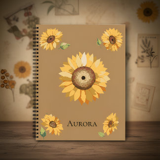 Vintage-Sonnenblume – Warmes, nostalgisches Blumen Notizblock