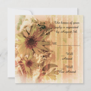 Vintage Sonnenblume Wedding R.S.V.P. Einladung
