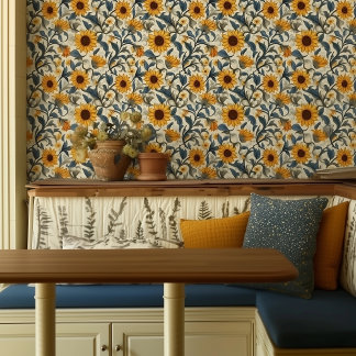 Vintage Sonnenblumen 2'x 10' Roll Tapete