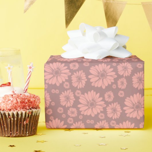 Vintage-Sonnenblumen-Blumenmuster Geschenkpapier (Geburtstagsparty)