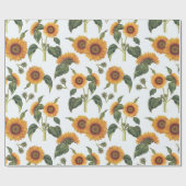 Vintage Sonnenblumen Botanicals Geschenkpapier (Flach)