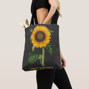 Vintage-Sonnenblumen-Botanik-Kunst von Merian Tasche