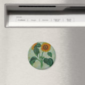 Vintage Sonnenblumen Botanische Kunst Magnet (In Situ (Geschirrspüler))