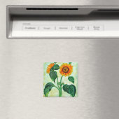 Vintage Sonnenblumen Botanische Kunst Magnet (In Situ (Geschirrspüler))