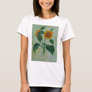 Vintage Sonnenblumen Botanische Kunst T-Shirt