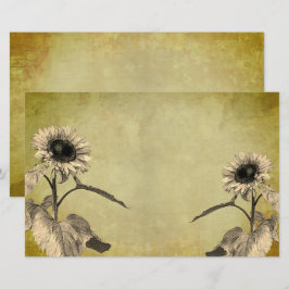 Vintage Sonnenblumen Briefpapier