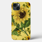 Vintage Sonnenblumen Case-Mate iPhone Hülle (Rückseite)