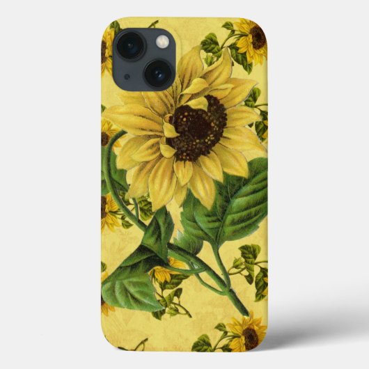 Vintage Sonnenblumen Case-Mate iPhone Hülle (Rückseite)
