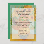 Vintage Sonnenblumen Christliche Hochzeitsfeier Einladung (Vorne/Hinten)