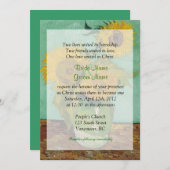 Vintage Sonnenblumen Christliche Hochzeitsfeier Einladung (Vorne/Hinten)