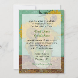 Vintage Sonnenblumen Christliche Hochzeitsfeier Einladung