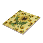 Vintage Sonnenblumen Dekorative Keramik Tile Fliese (Seite)