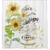 Vintage Sonnenblumen Duschvorhang (Vorderseite)