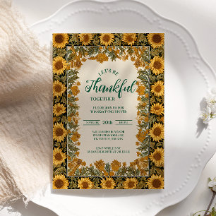 Vintage-Sonnenblumen-Erntedankfest Einladung
