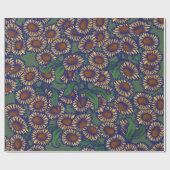 Vintage Sonnenblumen Geschenkpapier (Flach)