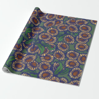 Vintage Sonnenblumen Geschenkpapier