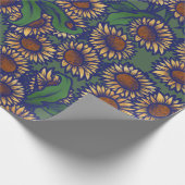 Vintage Sonnenblumen Geschenkpapier (Ecke)