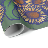 Vintage Sonnenblumen Geschenkpapier (Rolleneckpunkt)