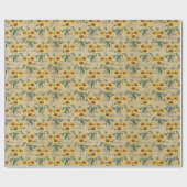 Vintage Sonnenblumen Geschenkpapier (Flach)