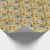 Vintage Sonnenblumen Geschenkpapier (Ecke)