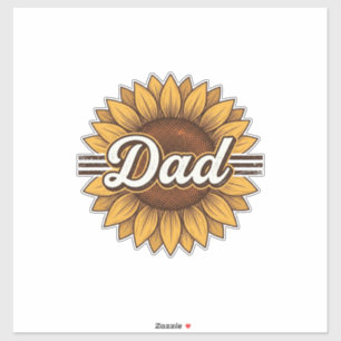 Vintage-Sonnenblumen-Hemd-Design für den Vater_1 Aufkleber
