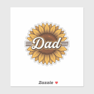 Vintage-Sonnenblumen-Hemd-Design für den Vater_1 Aufkleber