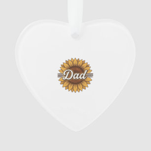 Vintage-Sonnenblumen-Hemd-Design für den Vater_1 Ornament