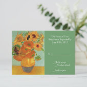 Vintage Sonnenblumen Hochzeit RSVP Karte (Stehend Vorderseite)