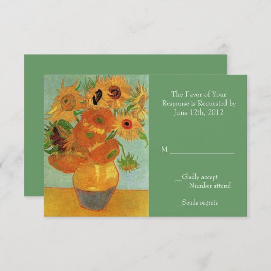 Vintage Sonnenblumen Hochzeit RSVP Karte (Vorne/Hinten)