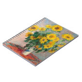 Vintage Sonnenblumen Impressionist Art Notebook Notizblock (Linke Seite)