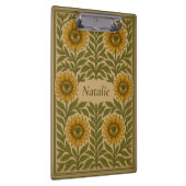 Vintage Sonnenblumen Individuelle Name Zwischenabl Klemmbrett (Rechts)