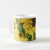 Vintage Sonnenblumen Kaffeetasse (Vorderseite Links)