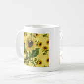 Vintage Sonnenblumen Kaffeetasse (Vorderseite Links)