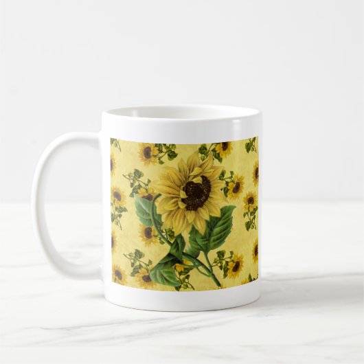 Vintage Sonnenblumen Kaffeetasse (Links)