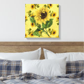 Vintage Sonnenblumen Leinwanddruck (Insitu (Schlafzimmer))