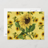 Vintage Sonnenblumen Postkarte (Vorne/Hinten)